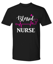 Load image into Gallery viewer, BLESSED NURSE FUNNY NURSE PRACTITIONER GRADUATE STUDENT T SHIRT NEW RN WEEK GIFT IDEA CHRISTMAS TEE
